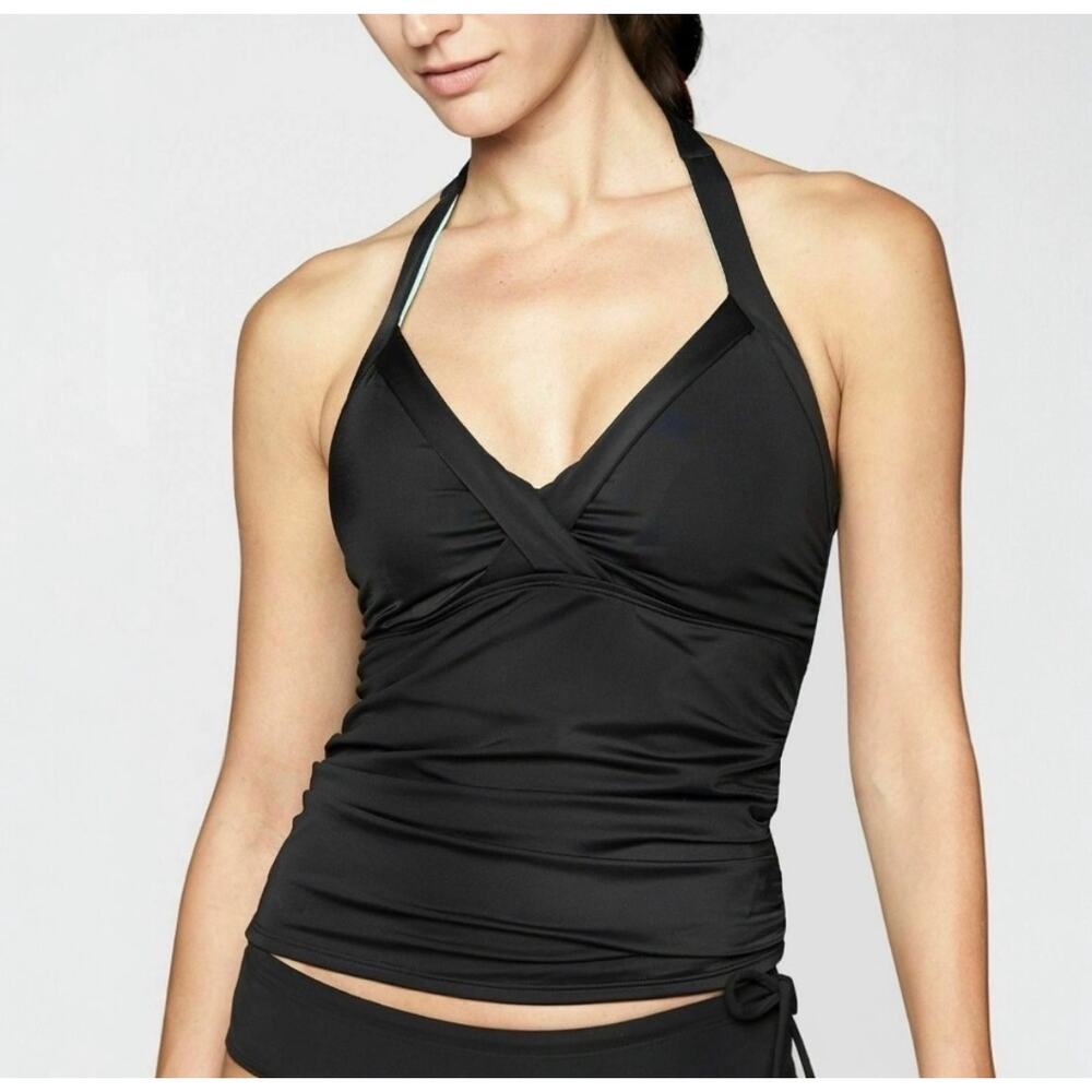 🧺 5 for $25 Sale Athleta Black Halter Tankini Swimsuit Top Size 32 B/C Beach